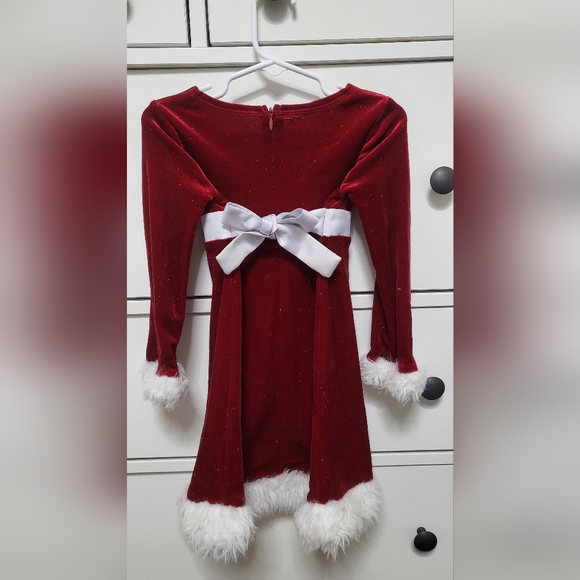 Red Glittery Velour Holiday Dress - Picture 2 of 3